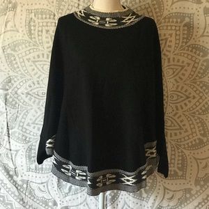 Black poncho with sleeves